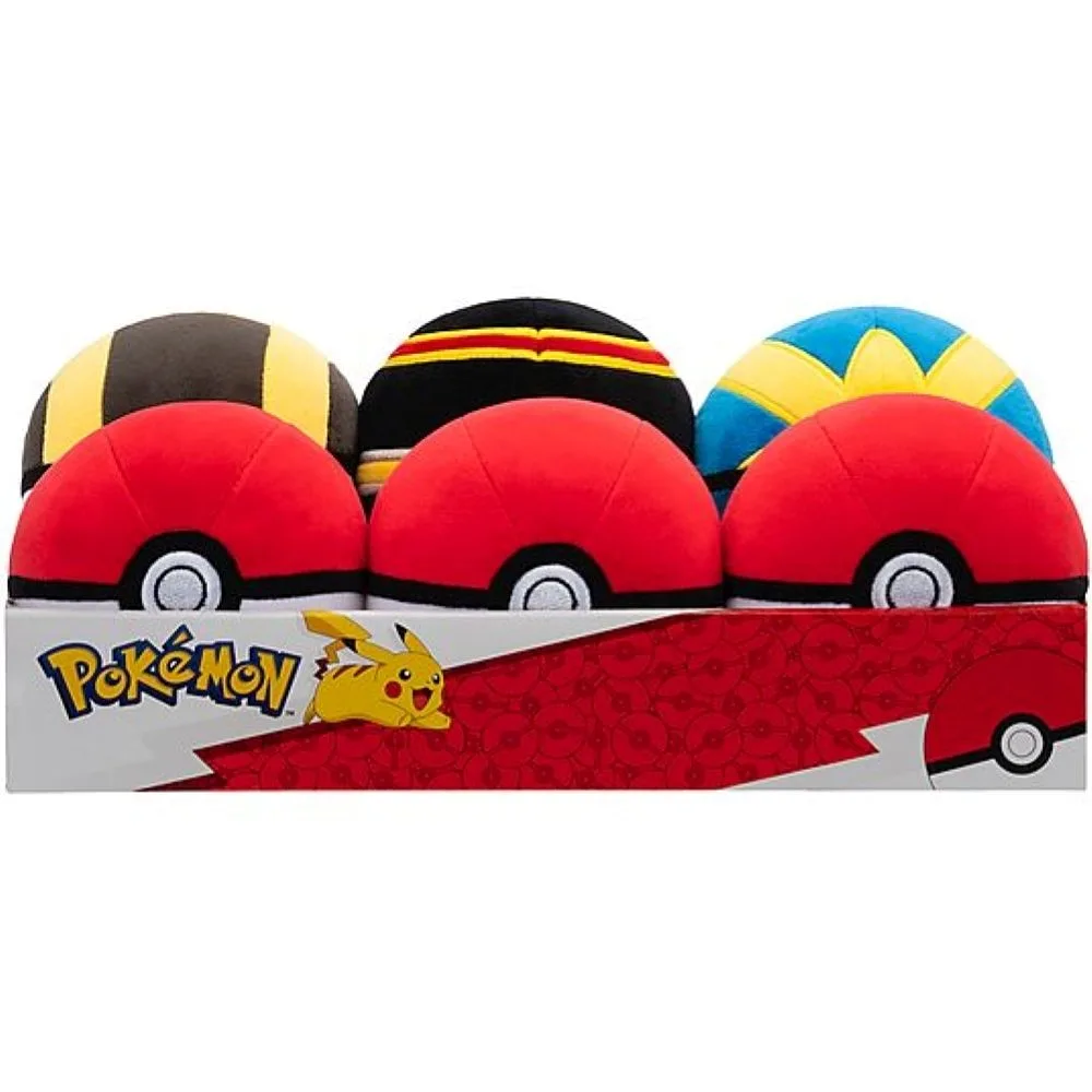 JAZWARES Peluche: Pokemon - PokeBall 12cm Assortido 6pz