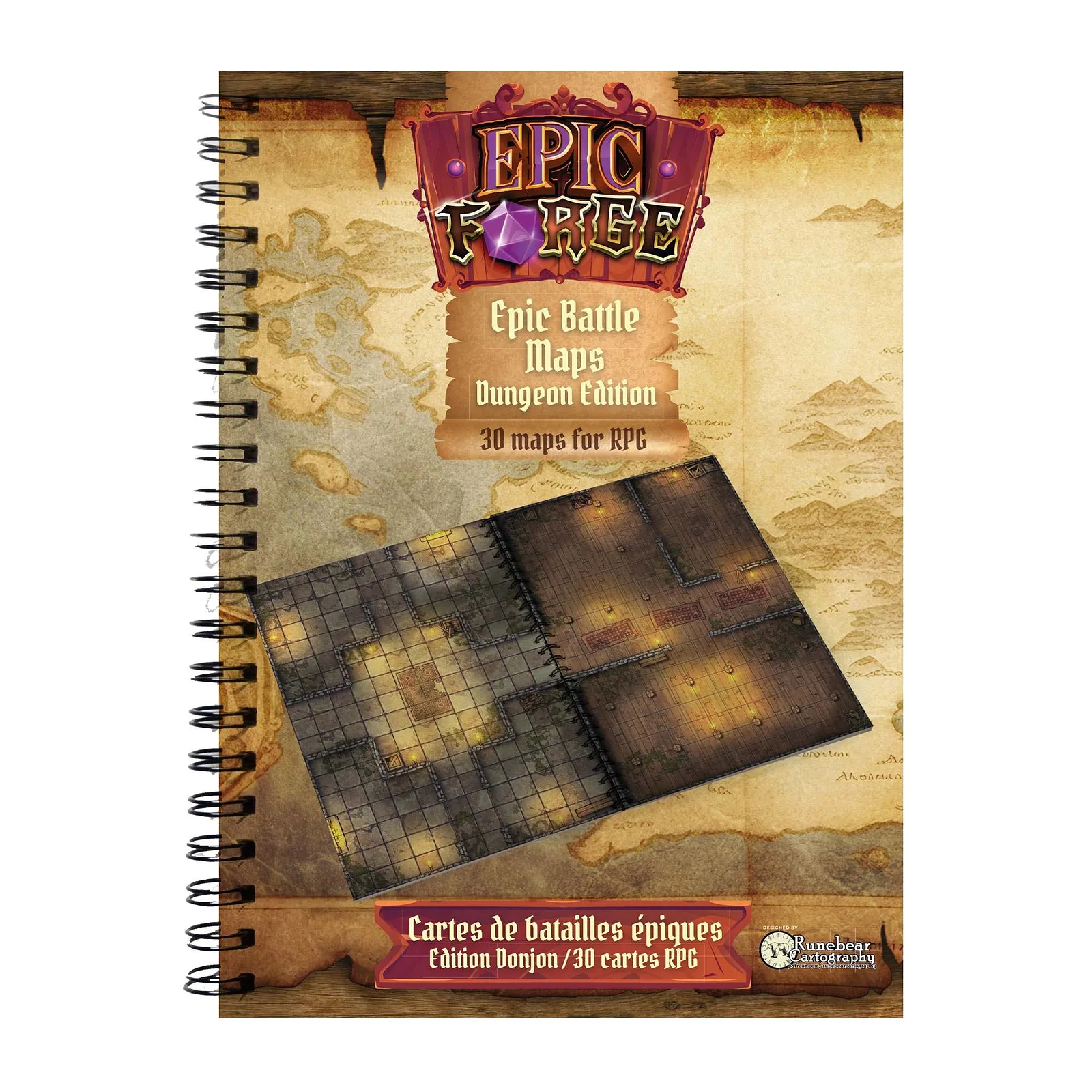 EPIC FORGE Battlemaps libro : Dungeons (305x420 mm) Tapa dura
