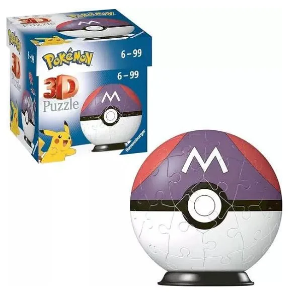 RAVENSBURGER Pokémon Masterball morada 3D Puzzleball 54 piezas