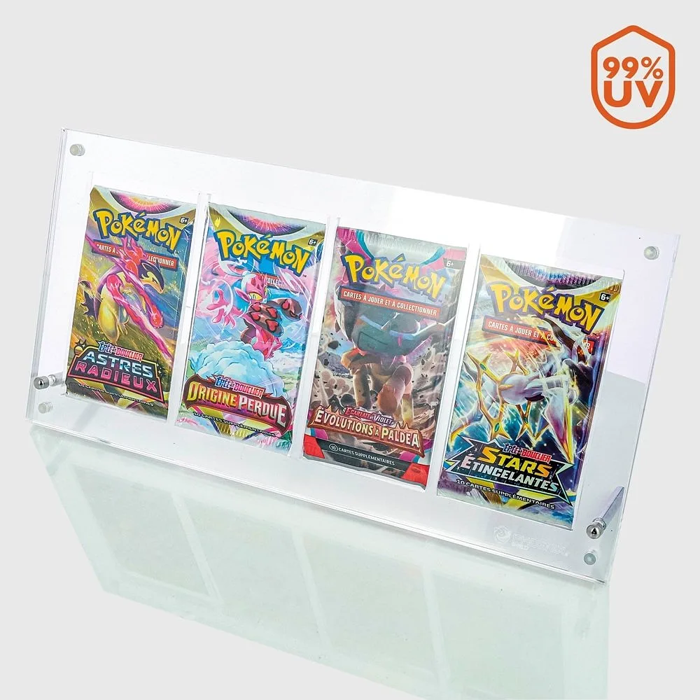 PHOENIX SHIELD 4 Slots Acrílico Contenedor para Paquete de Expansión Pokemon
