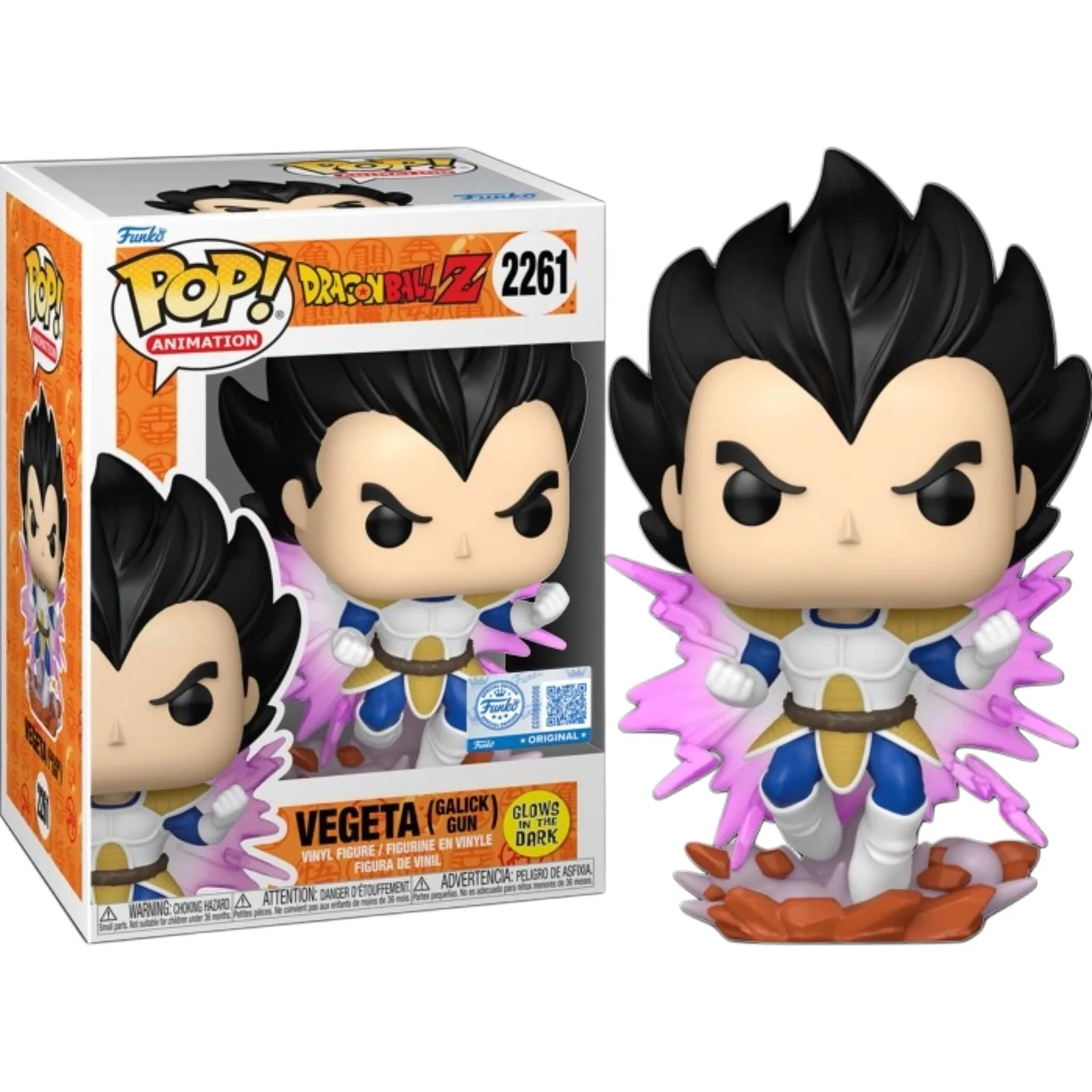 FUNKO POP Animación: Dragon Ball Z - 2261 Vegeta (Galick Gun) (Brilla en la Oscuridad) (Edición Limitada) 9cm