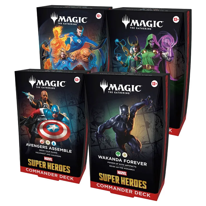 Magic: The Gathering - Marvel Super Heroes Commander Decks Display (4 Mazos) - ENG