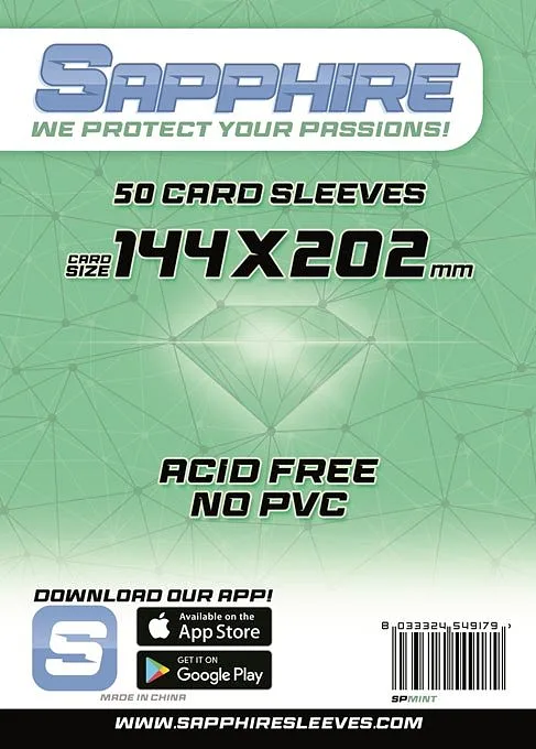 SAPPHIRE Card Sleeves 144x202mm Mint 50pz