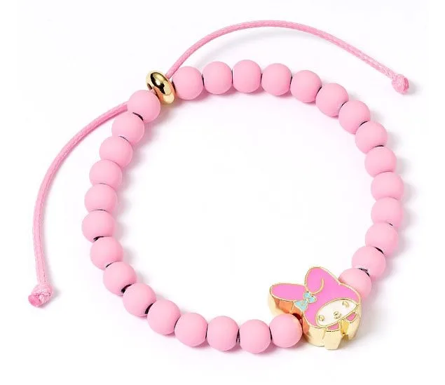 Hello Kitty Pink Beaded Bracelet with My Melody Charm