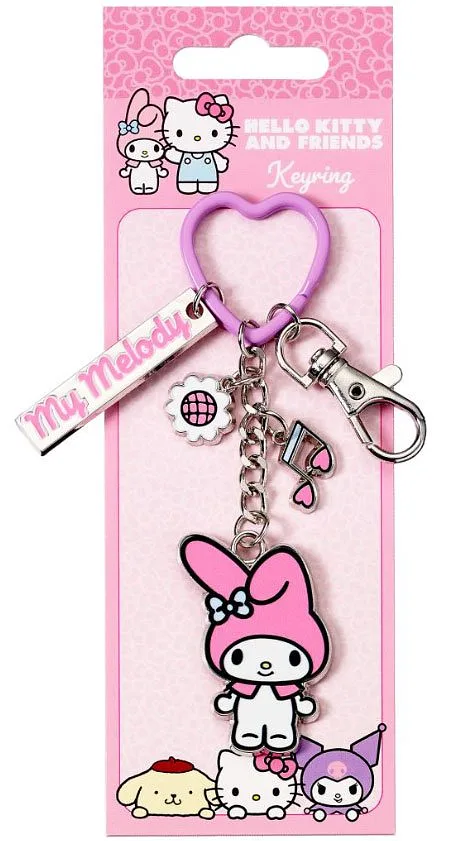 Hello Kitty My Melody Keychain with Charms