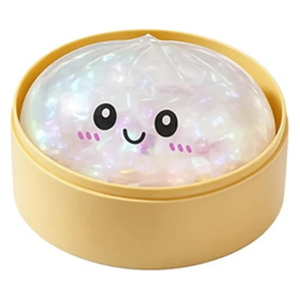 Squishy Bun Rainbow Mystery – Baozi antistress glitter 15 cm con cestino (color sorpresa)