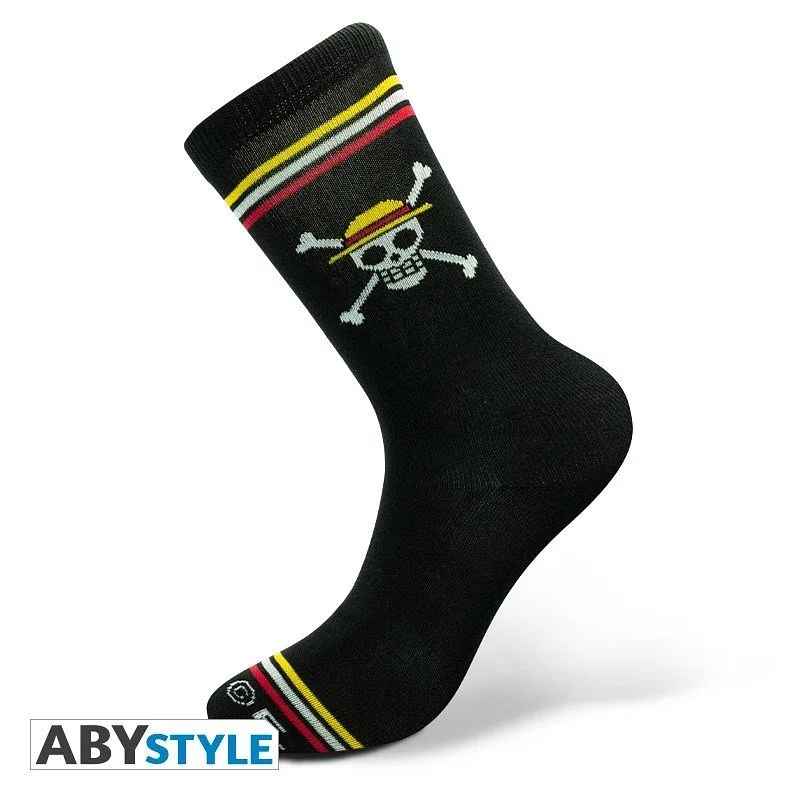 ABYSTYLE ONE PIECE - Black Socks: "Skull"