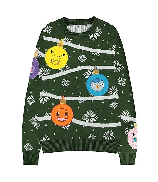 Pokemon Xmas Balls Holiday Sweater XS