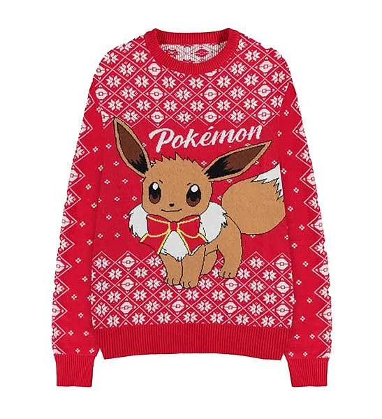 Pokemon Christmas Sweater Eevee Red M